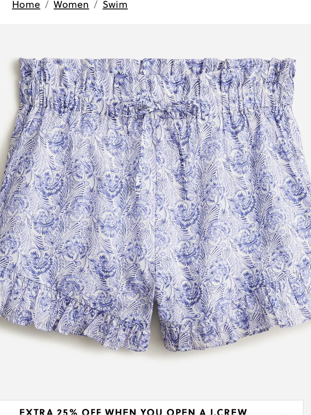 Jcrew cotton voile ruffle beach short. Size xs